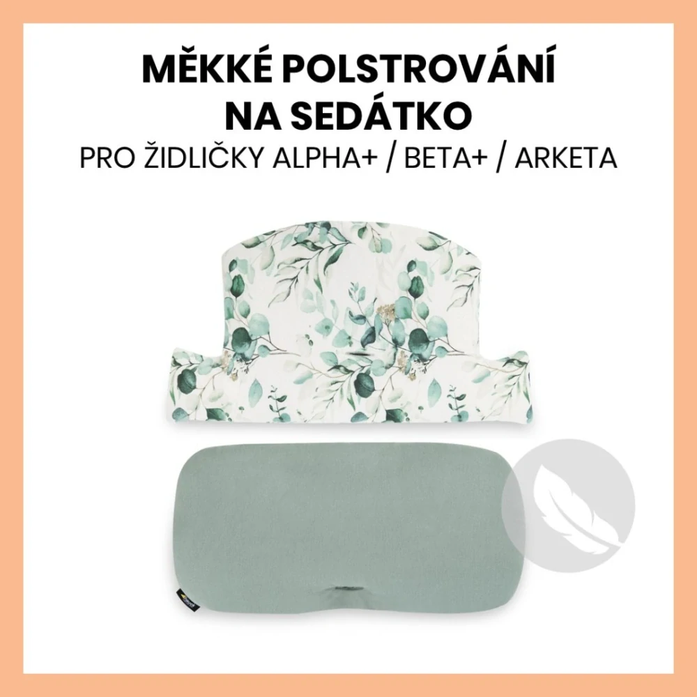 Hauck Polstrování Select na židličky Alpha+,Beta+ a Arketa, Jersey Leaves, Mint