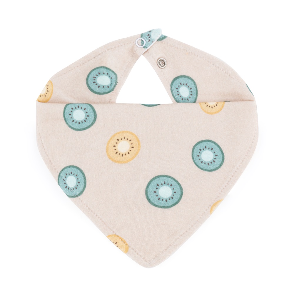 PETITE&MARS Bryndák bandana Luke 2 ks Beige Kiwis&Misty Green 3m+