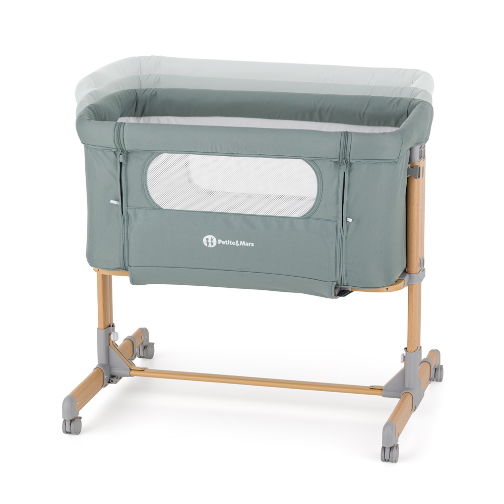 PETITE&MARS Postýlka dětská polohovatelná Grace Compact Foggy Green