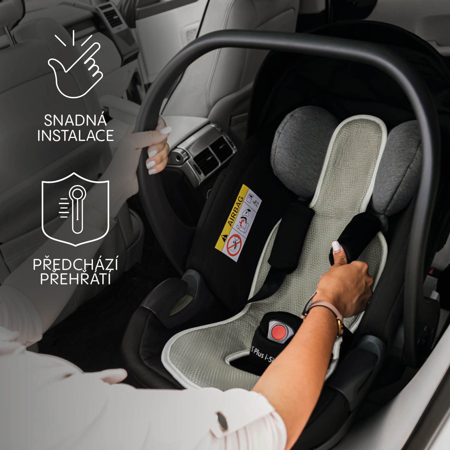 Prodyšná podložka do autosedačky Zopa Breeze sk. 0+ - Boss Grey