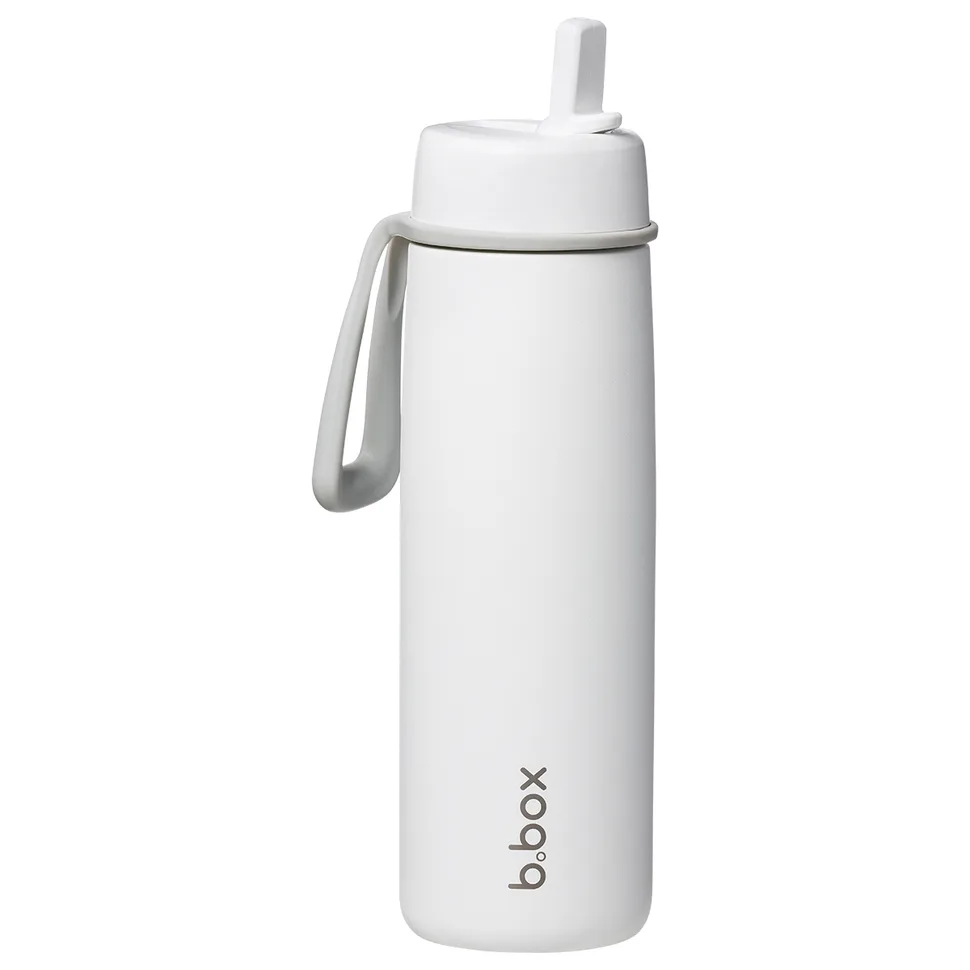 b.box Nerezová termolahev s brčkem 690 ml - White Out