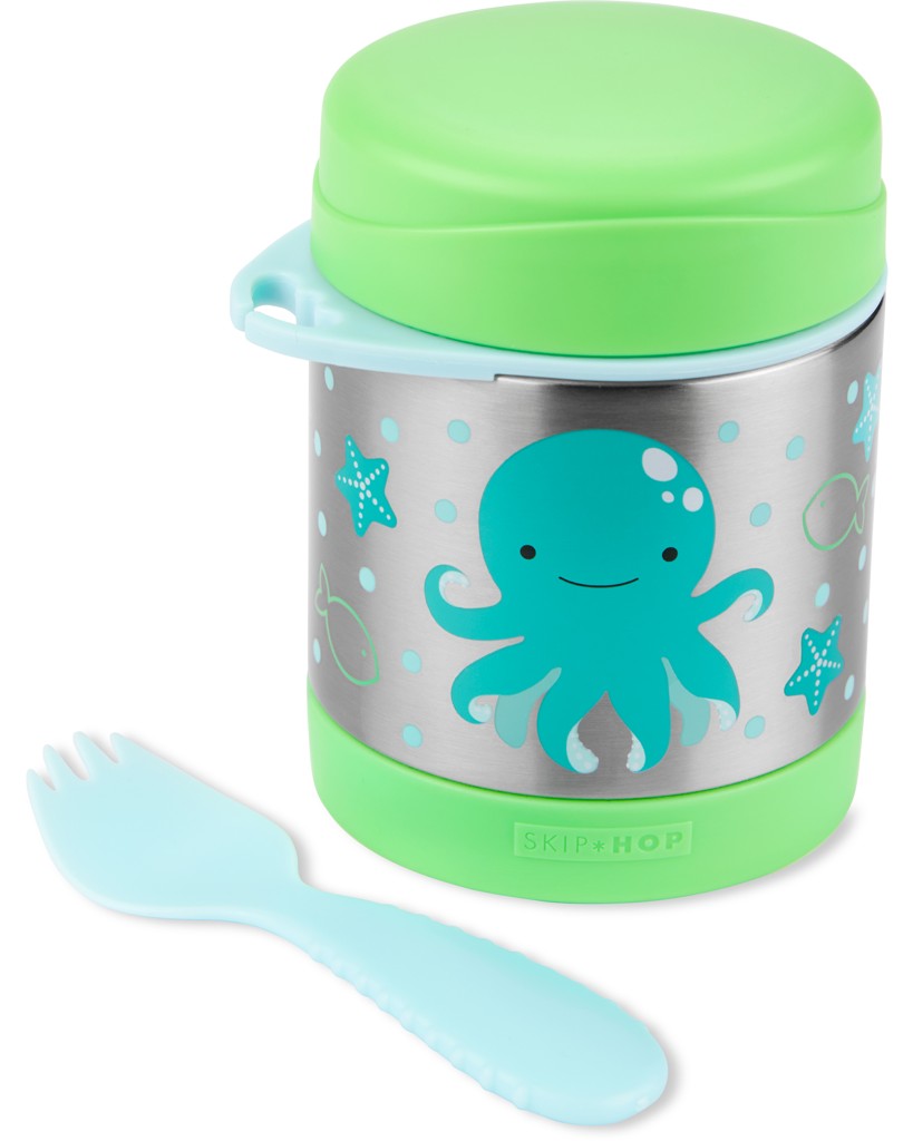SKIP HOP Zoo Termoska na jídlo se lžičkou/vidličkou Chobotnice 325 ml, 3r+