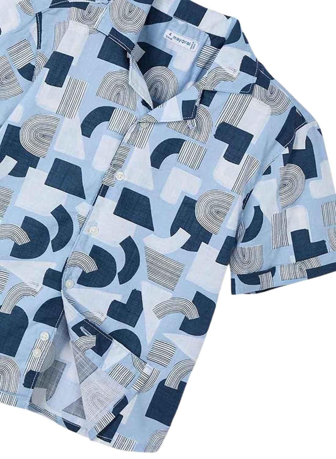 Chlapecká košile krátký rukáv Mayoral  3114-27 modrá velikost 134