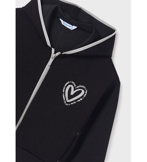 Dívčí mikina  s kapucí 6437-69 černá velikost 162