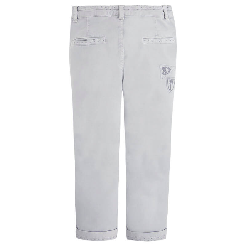 Chlapecké plátěnné kalhoty Mayoral 3508-27 Světle šedé