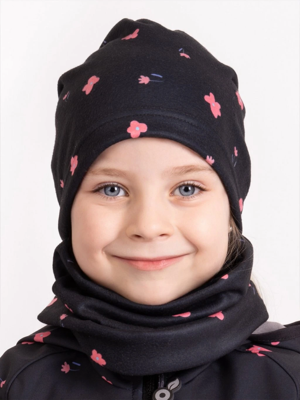 Dětský nákrčník Unuo fleec Basic Květiny oboustranný