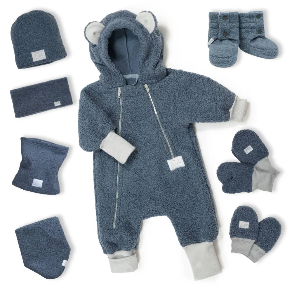 ESITO Rostoucí zimní kombinéza Teddy fleece double  Denim Blue velikost 80/86