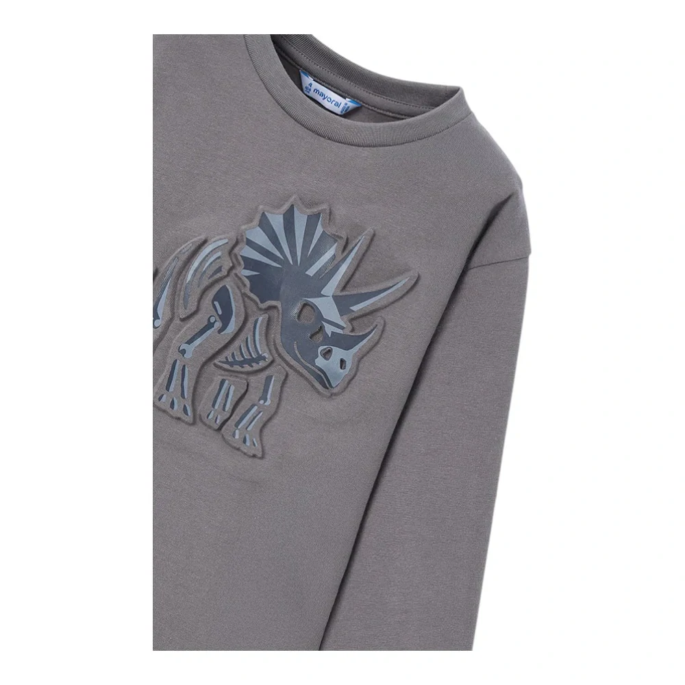 Chlapecké triko dlouhý rukáv Dinosaur Mayoral 4089-43 šedé velikost 134