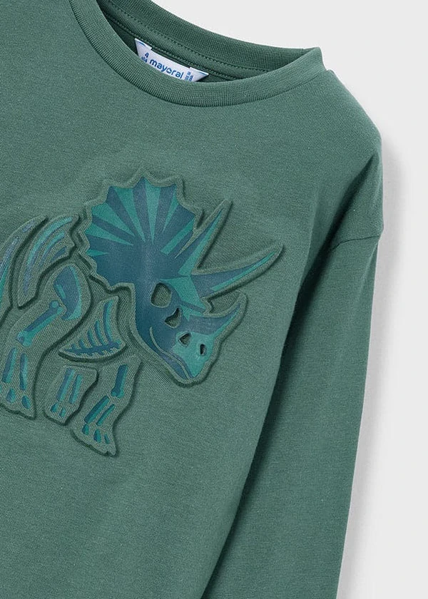 Chlapecké triko dlouhý rukáv Dinosaur Mayoral 4089-42 zelené