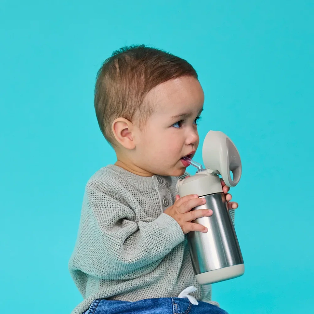 b.box Termoska na pití s brčkem 350 ml béžová