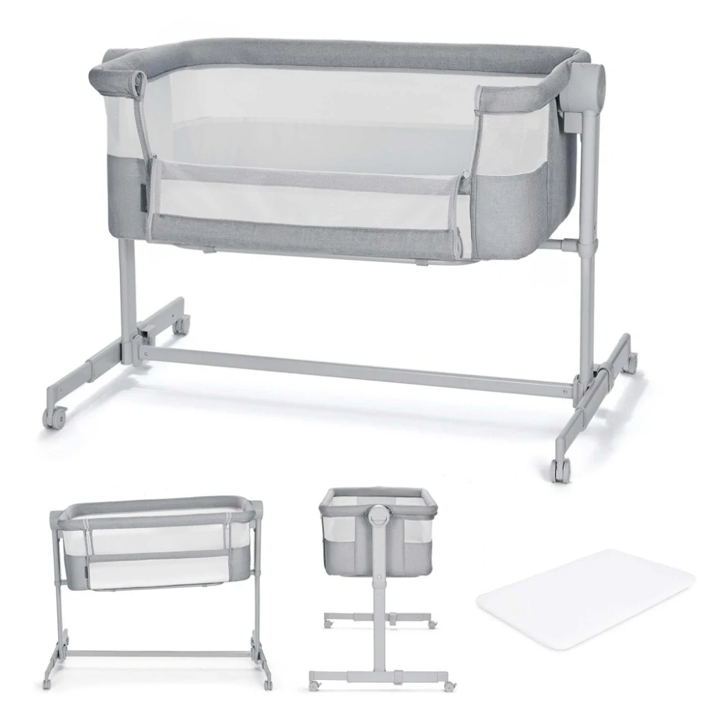 KINDERKRAFT Postýlka dětská polohovatelná Neste Up2 Full Light Grey