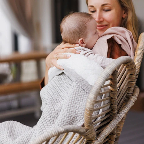 BABYONO Deka bavlněná s fleecovou podšívkou 75 x 100 cm šedá