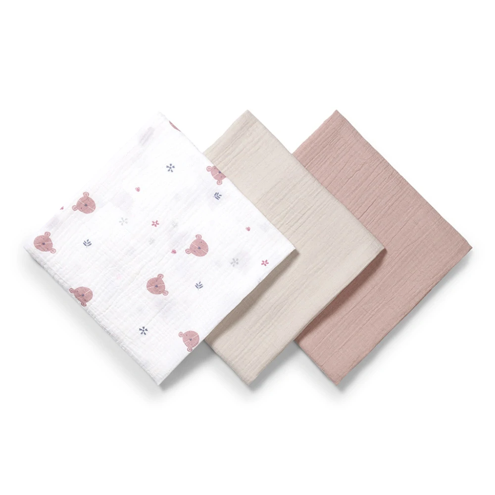 BABYONO Pleny mušelínové Super Soft 3 ks, Grey 70 x 70 cm