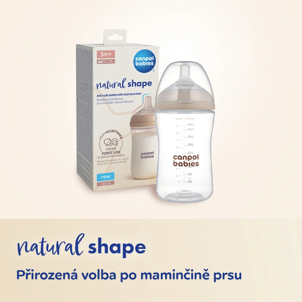Canpol babies Lahev antikoliková Natural Shape 150ml