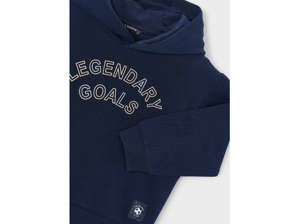 Chlapecká mikina Legendary Goals s kapucí Mayoral 3435-73 Tmavě modrá