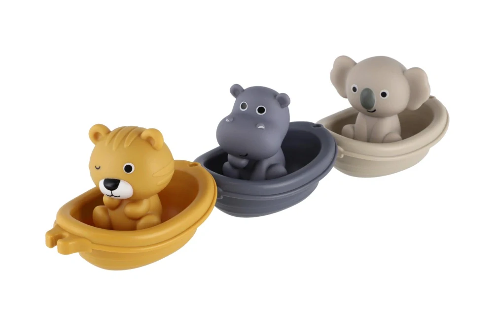 Lodičky gumové do vany se zvířátky 6ks v krabičce 18m+