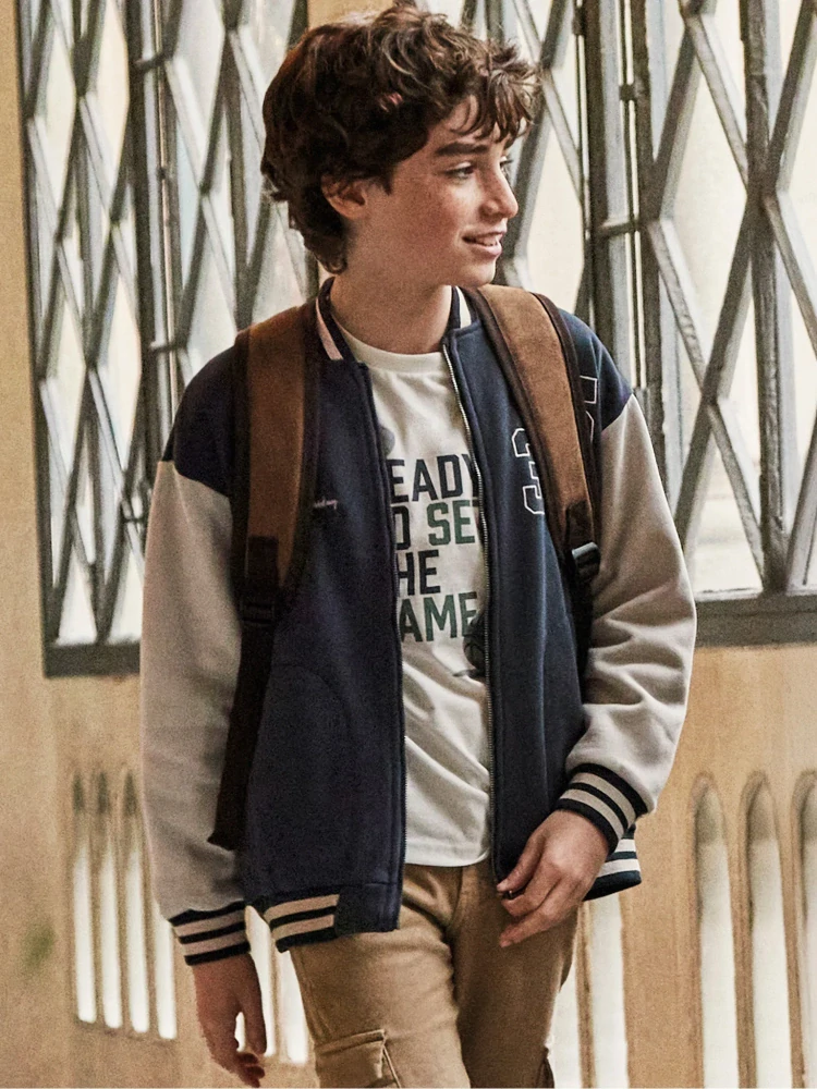 Chlapecká mikina Bomber Mayoral 7417-15 Tmavě modrá velikost 166