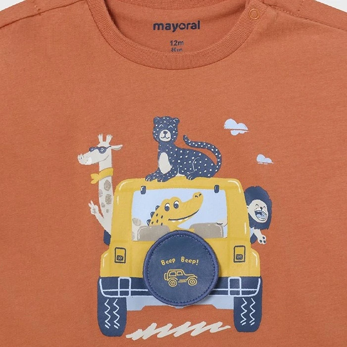 Chlapecké triko krátký rukáv Safari Mayoral 1021-15 Oranžové