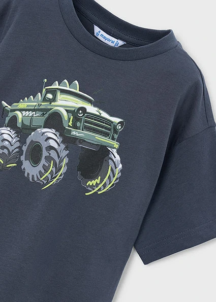 Chlapecké triko krátký rukáv Mayoral 3069-50 Monster Truck Graphitové