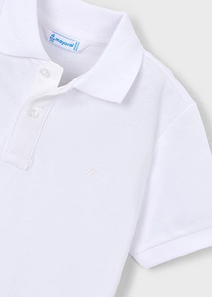 Chlapecké triko polo krátký rukáv Mayoral 150-16 Basic Bílé velikost 110