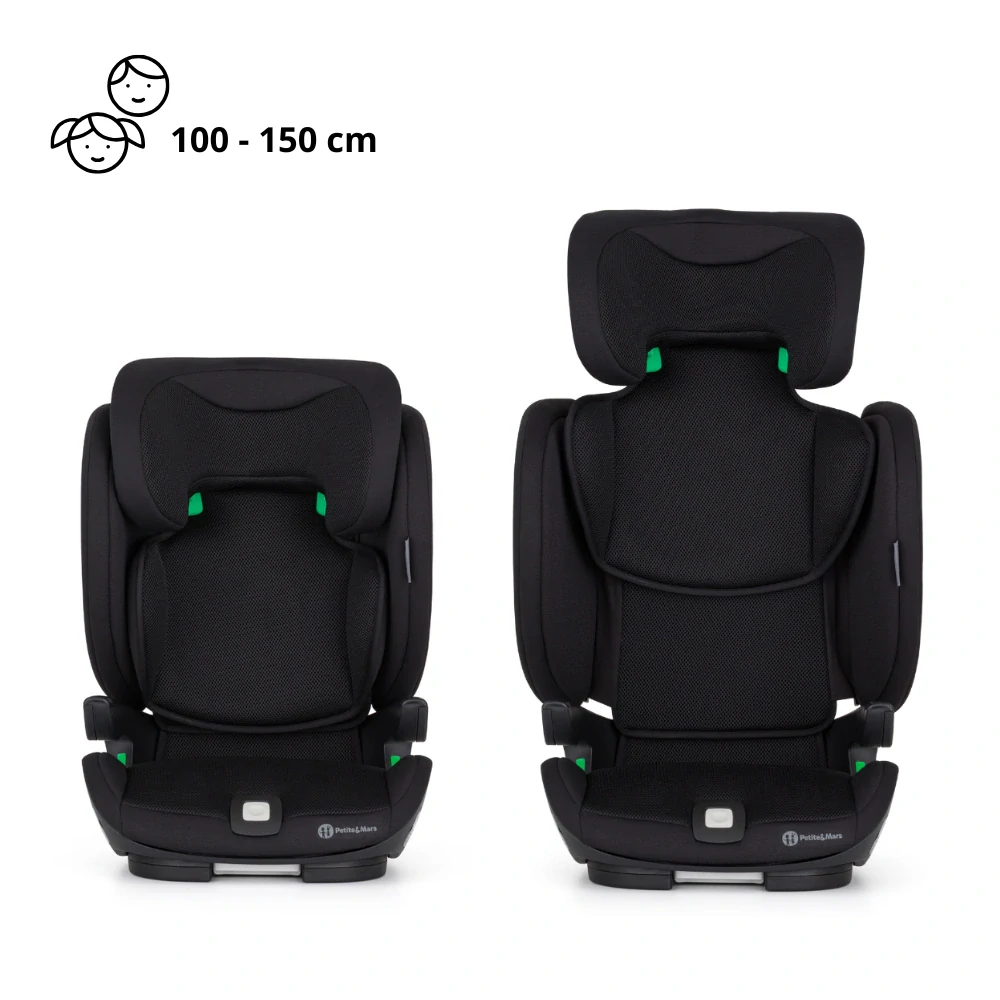 PETITE&MARS Autosedačka Elite Fix Pro i-Size Coal Black Air 100-150 cm (15-36 kg)