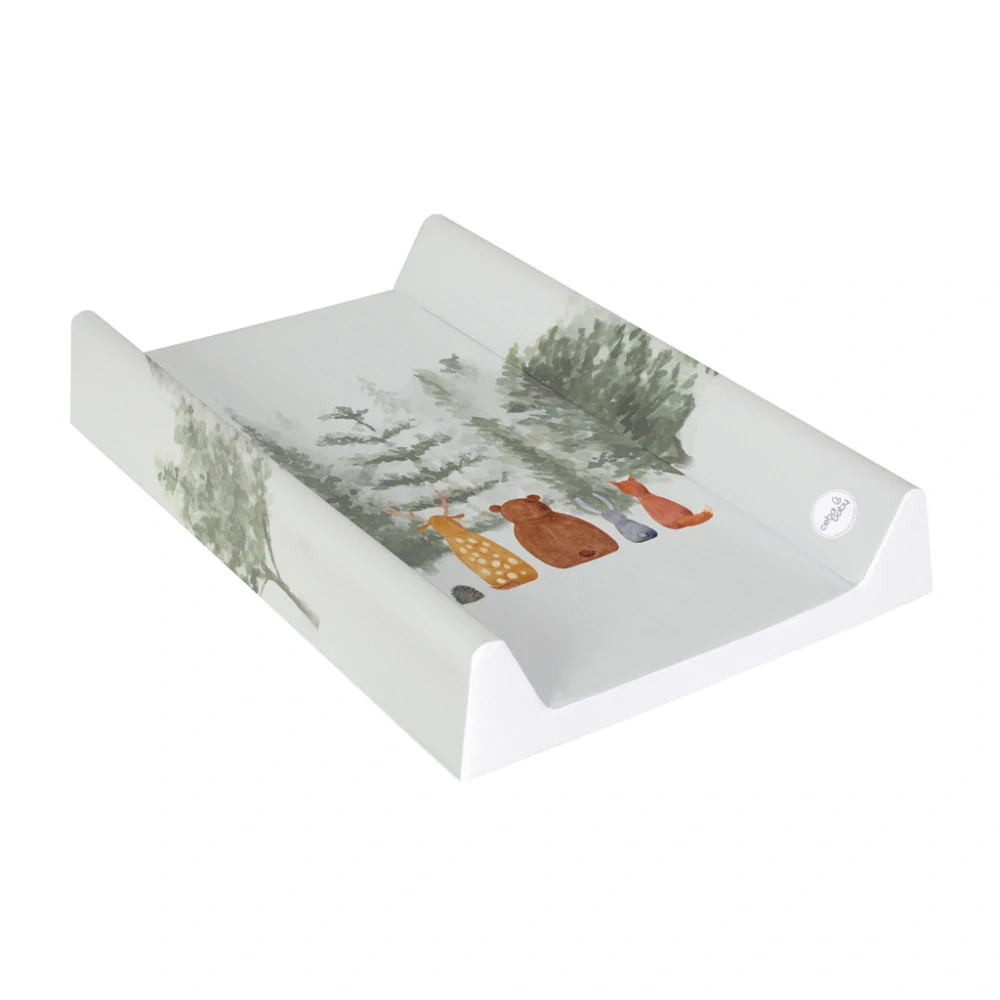 CEBA BABY Podložka přebalovací 2-hranná s pevnou deskou (50x70) Basic Forest Companions