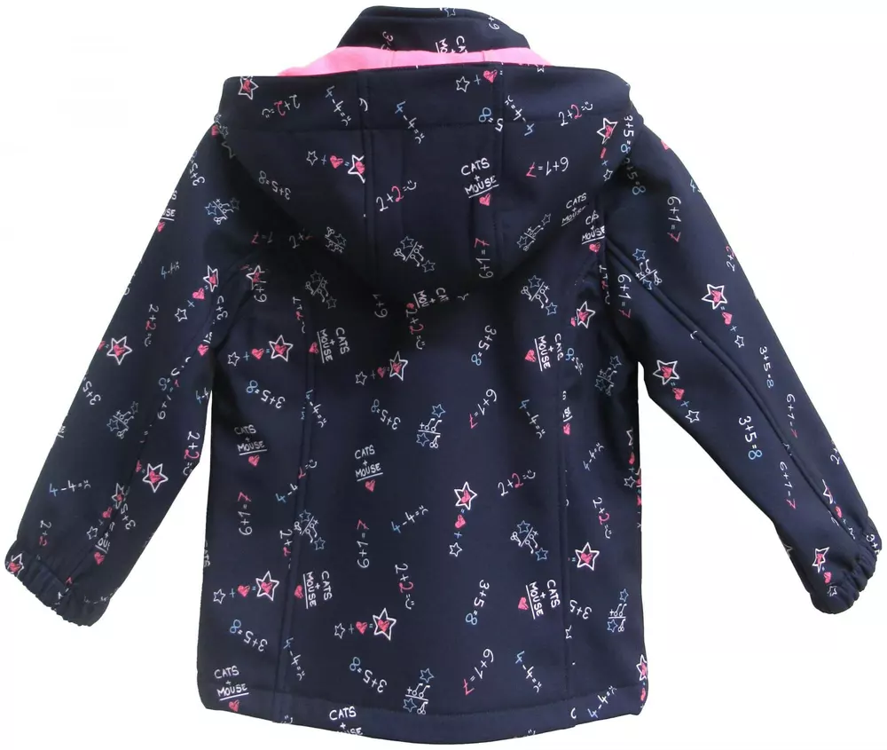 Softschell bunda Topo modrá růžový potisk velikost 98