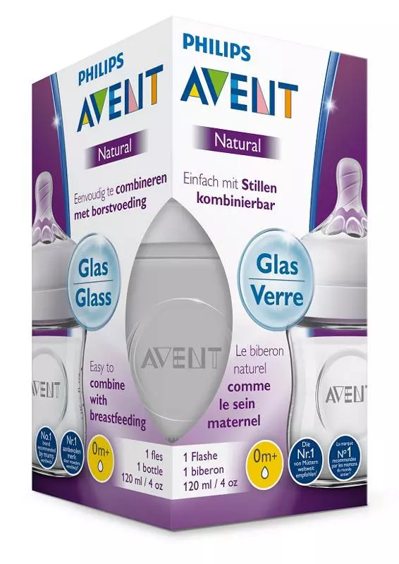 Láhev Natural Philips Avent skleněná 120 ml nová