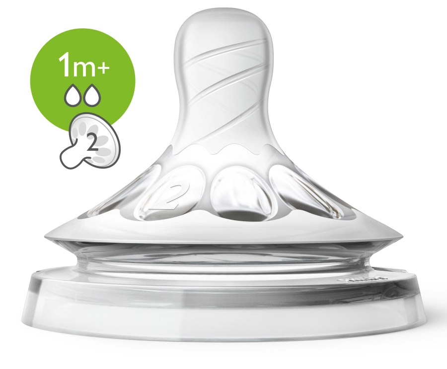 Dudlík NATURAL Philips Avent 2 pomalý průtok, 2 ks 
