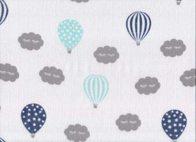 Potištěná bavlněnná plena 70x70cm Modrý balon