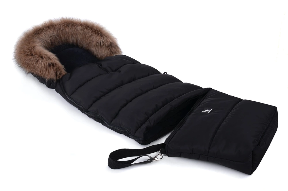 Zimní fusak Cottonmoose Combi Black+kožešina hnědá