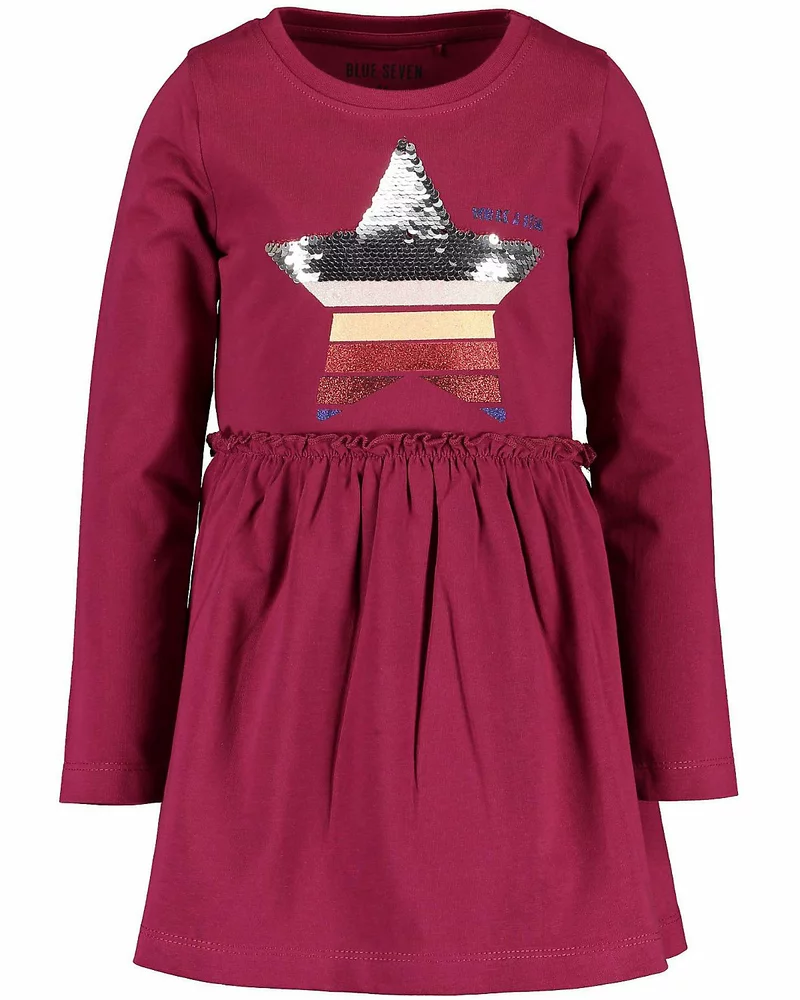 Dívčí šaty z organické bavlny vínové