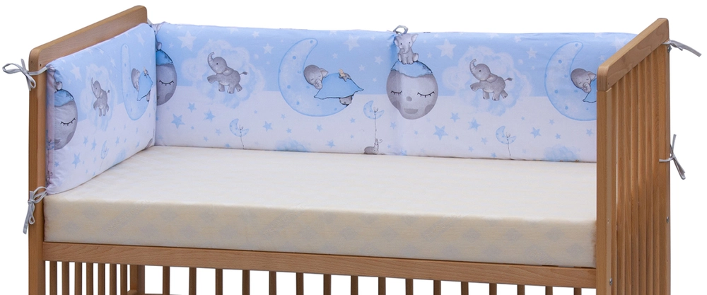 Mantinel do postýlky 4dílný - Scarlett Lucy - 180 x 30 cm - modrý