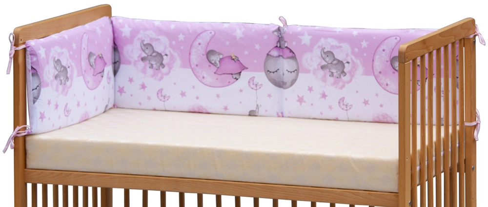 Mantinel do postýlky 4dílný - Scarlett Lucy - 180 x 30 cm - růžový