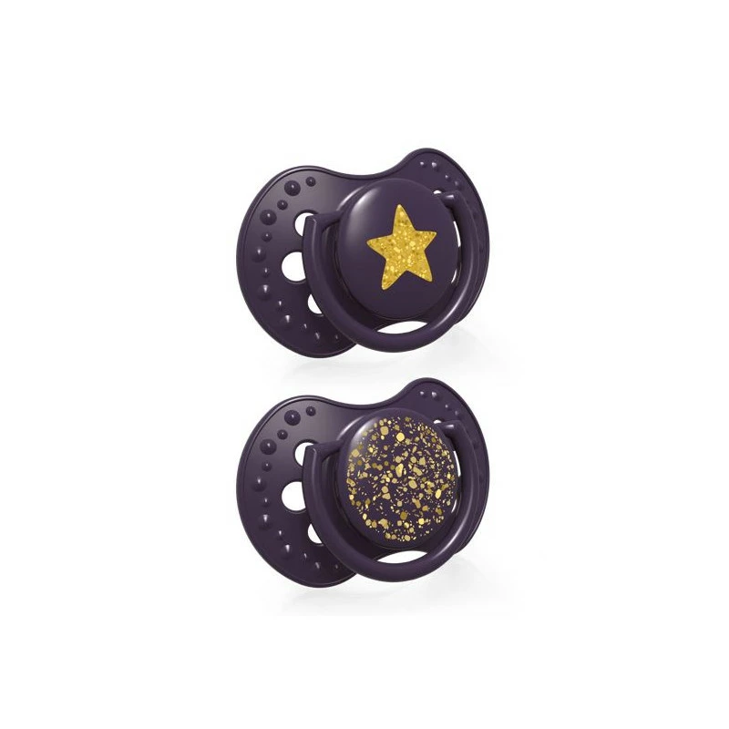 LOVI Dudlík silikonový dynamický Stardust 3-6m 2ks Violet