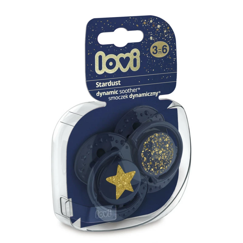 LOVI Dudlík silikonový dynamický Stardust 3-6m 2ks Blue