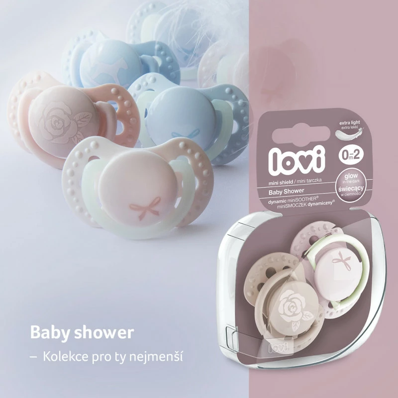 LOVI Dudlík mini BABY SHOWER 0-2m 2ks holka