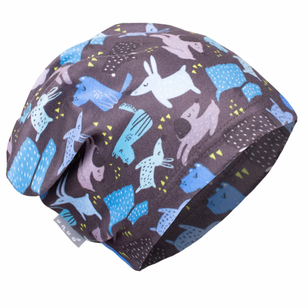 Dětská fleecová čepice spadená Unuo Pejsci