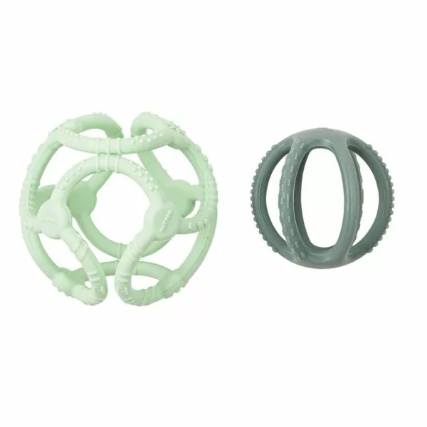 NATTOU Kousátko silikonové míč 2v1 bez BPA 10 cm mint