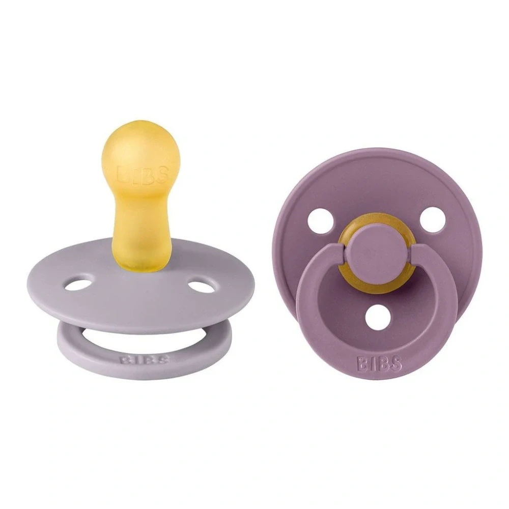 BIBS Colour dudlíky z přírodního kaučuku 2ks velikost 2 (6-18měs) Fossil Grey/Mauve