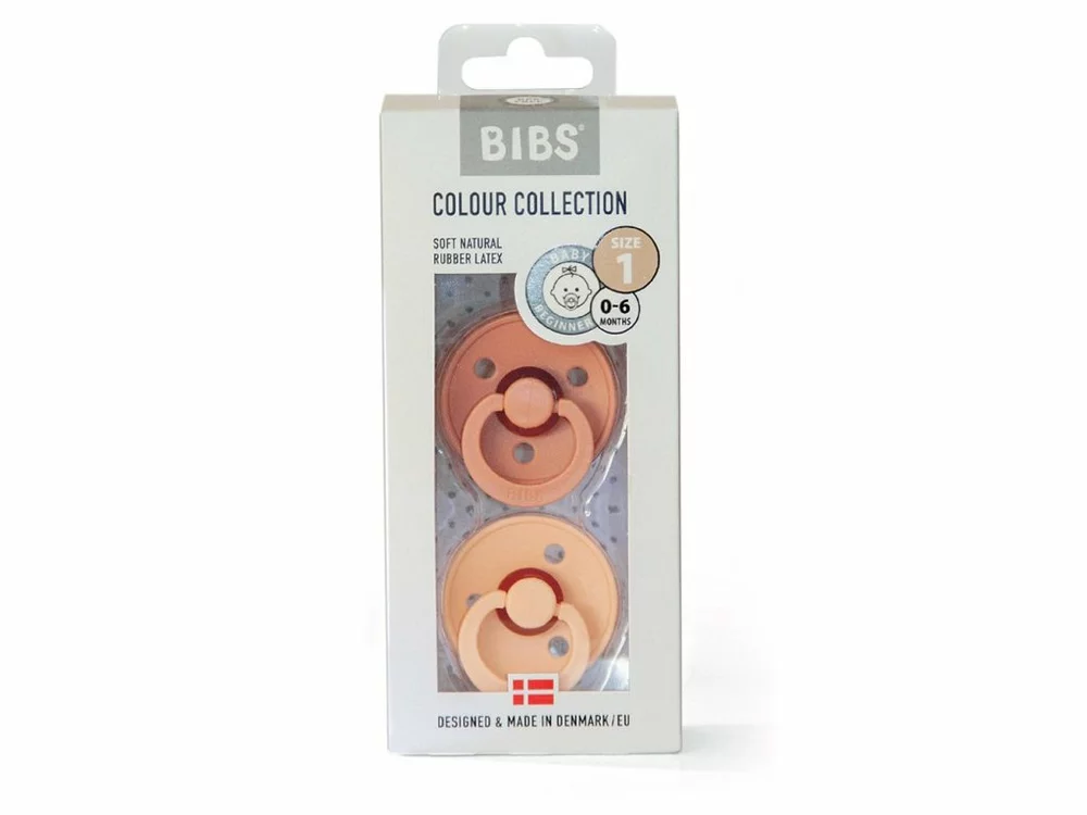 BIBS Colour dudlíky z přírodního kaučuku 2ks velikost 2 (6-18měs) Vanilla/Peach