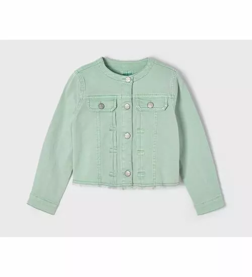 Dívčí jeans bundička Mayoral 3427-76 zelená velikost 122