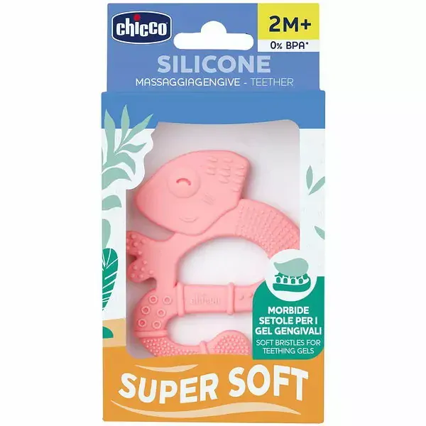 CHICCO Kousátko silikonové Super Soft Chameleon růžový
