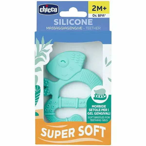 CHICCO Kousátko silikonové Super Soft Chameleon modrý