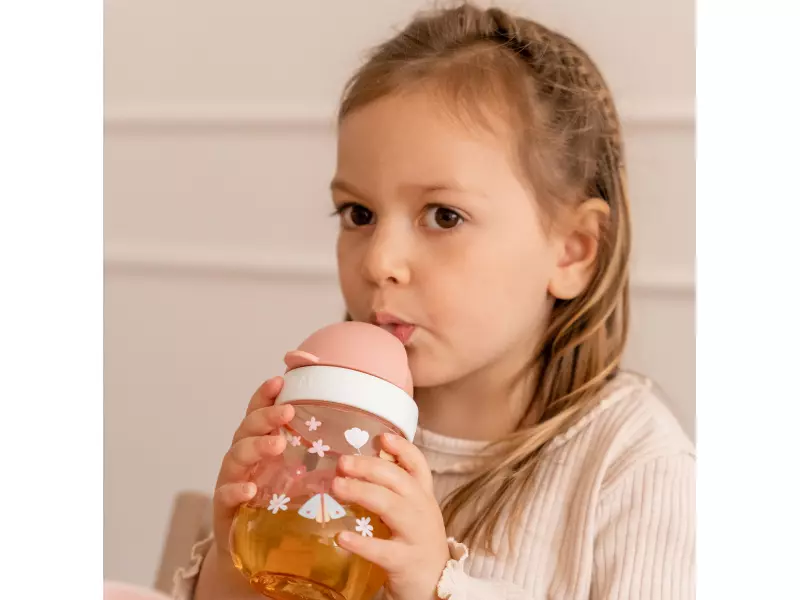Little Dutch hrnek s brčkem 300ml 9m+ Květiny a motýli