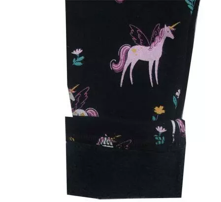 Dívčí zateplené legíny Topo in Fashion tmavě modré s jednorožci
