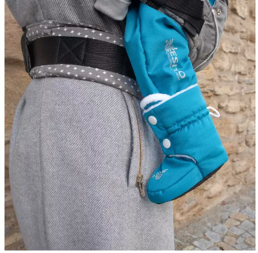 ESITO Softshellové capáčky Lamb tyrkysová/bílá velikost 1