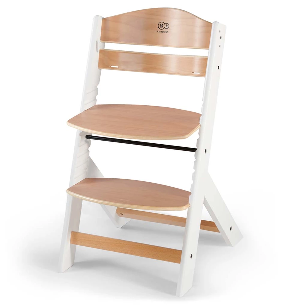 KINDERKRAFT SELECT Židlička jídelní Enock s polstrováním White Wooden Premium