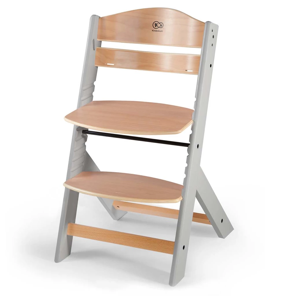 KINDERKRAFT SELECT Židlička jídelní Enock s polstrováním Grey Wooden Premium
