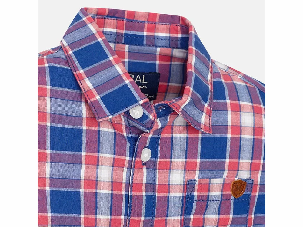 Chlapecká kostkovaná košile s krátkým, rukávem Mayoral 1159-14